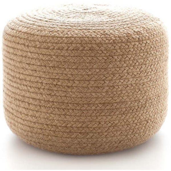 30X14 Braided Natural Pouf