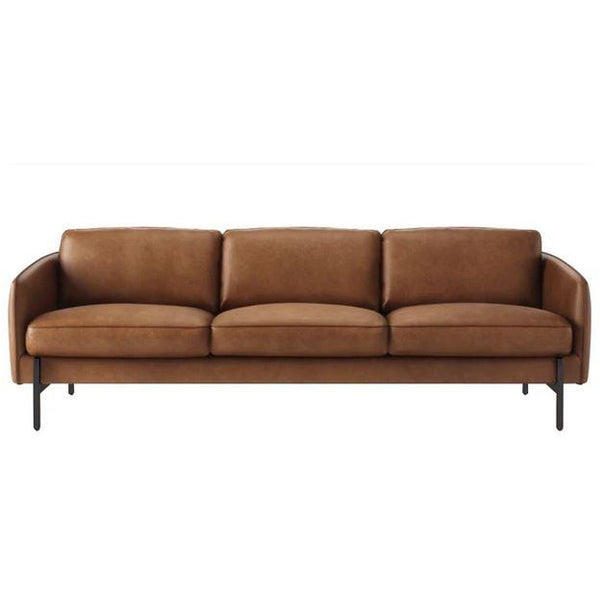Milan Leather Sofa in Brown