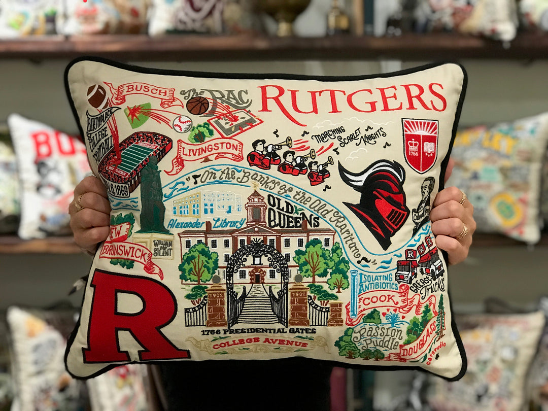 Rutgers-themed pillow