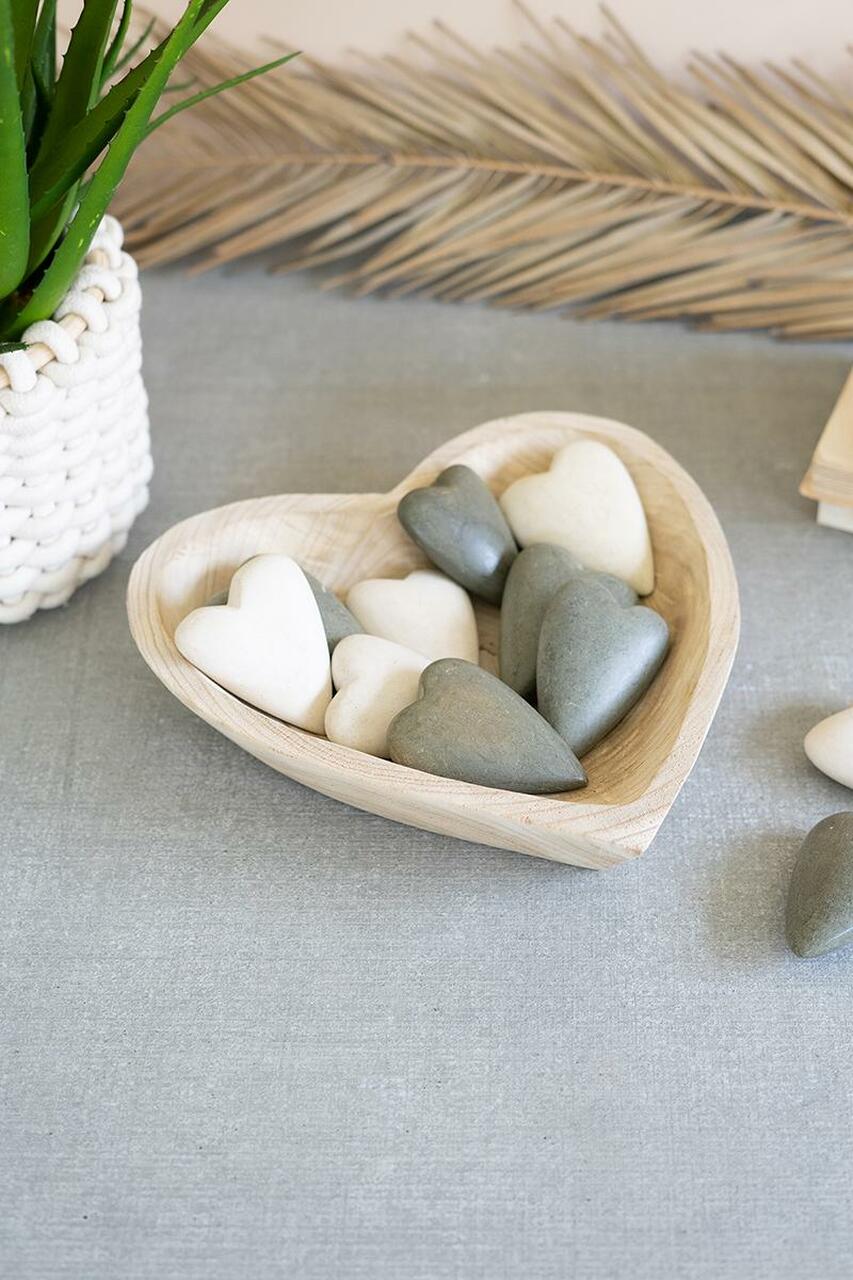 heart-shaped stone decor