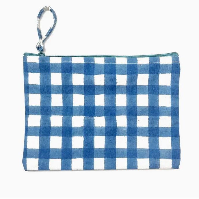 Blue Gingham Pouch