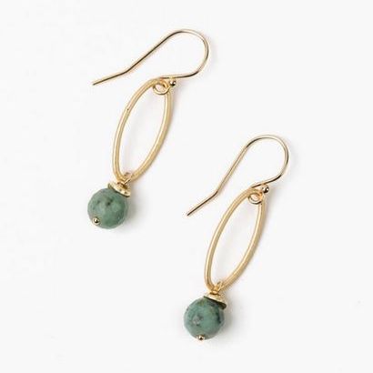 African Turquoise Dangle Earrings