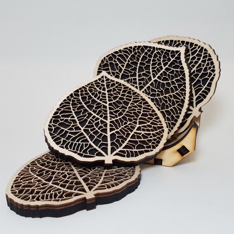 Aspen Leaf Coaster Set