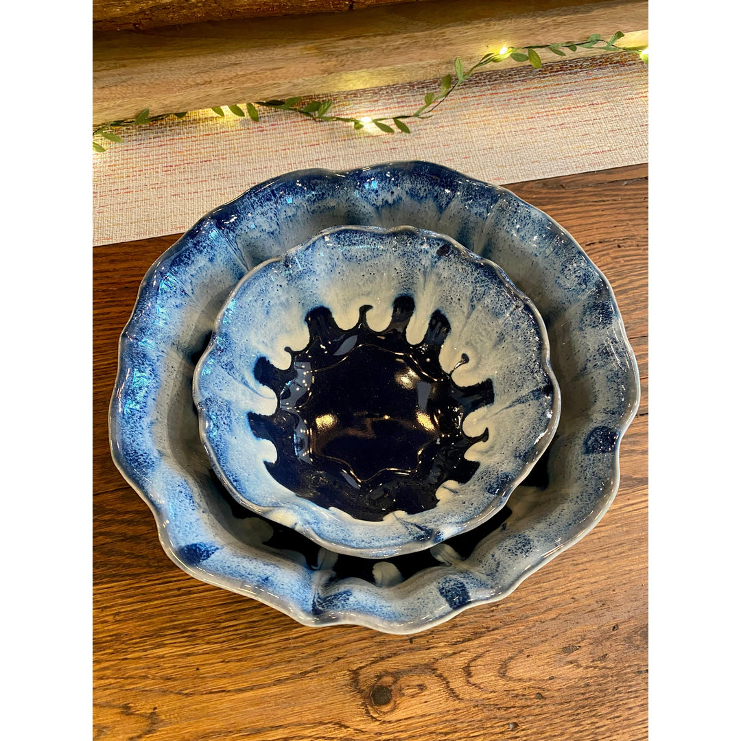 Small Rippled Navy Bowl