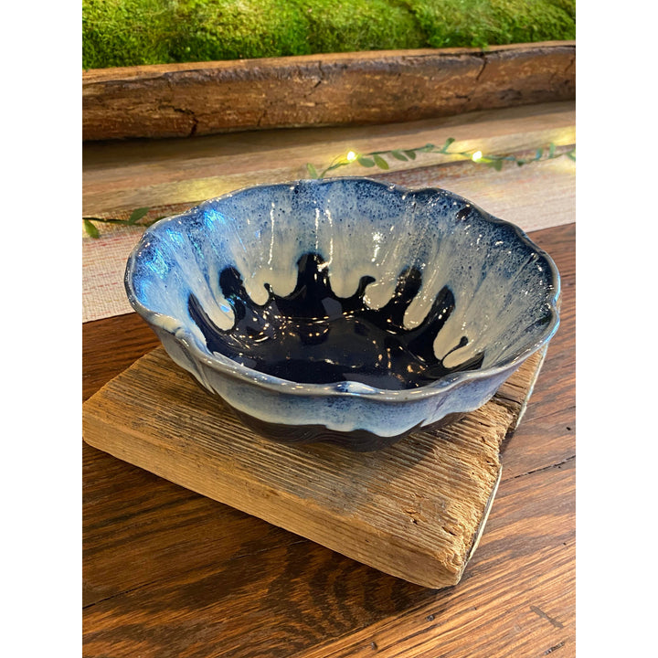 Small Rippled Navy Bowl