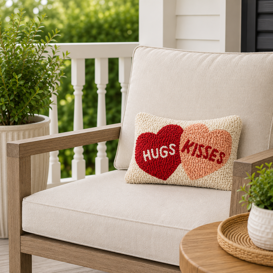 Hugs, Kisses, Hearts Pillow