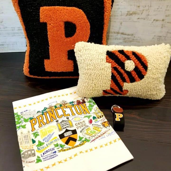 Princeton P On Black Pillow