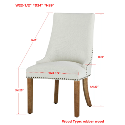 Brooke Side Chair- Washable White