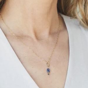 16" Blue Sea Drop Necklace