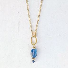 16" Blue Sea Drop Necklace