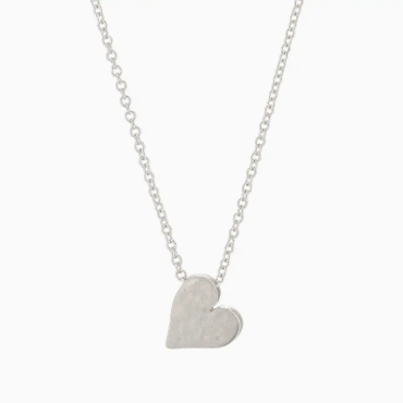 18" Tiny Silver Heart Necklace