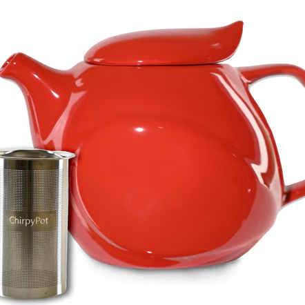Chirpy Teapot Bright Red
