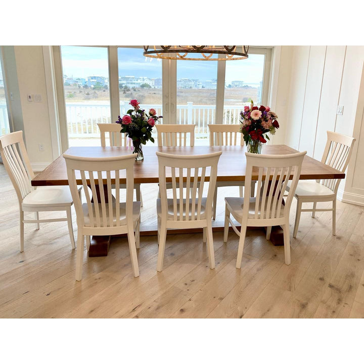 All Walnut Sculpted Trestle Table 40"X7'