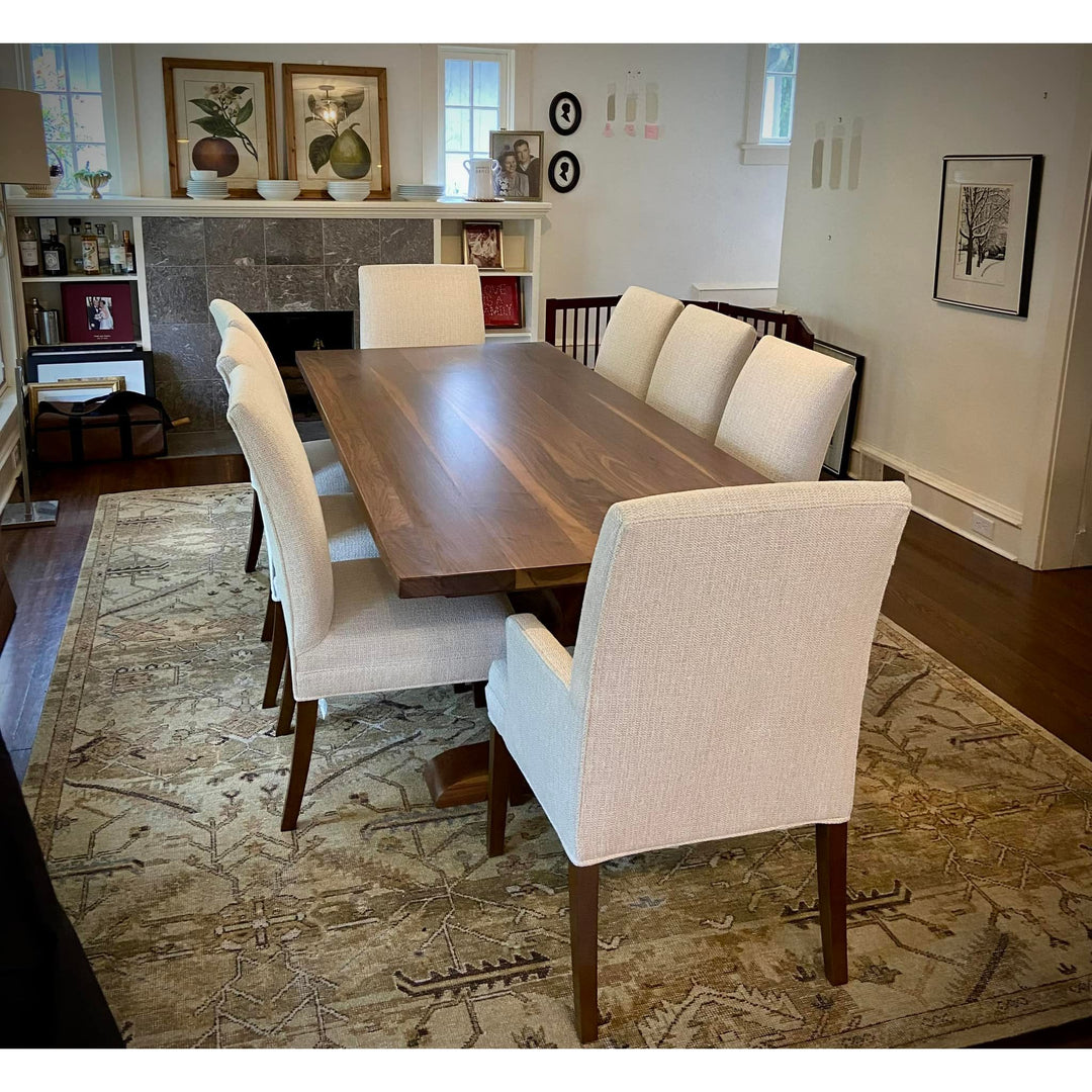 All Walnut Sculpted Trestle Table 40"X7'