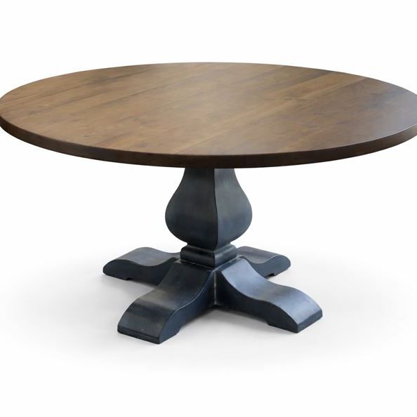Walnut Rd/Sq Sculpted Pedestal Table 48"