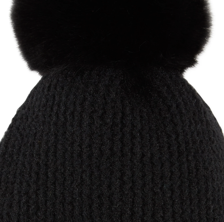 Black Pom Pom Beanie