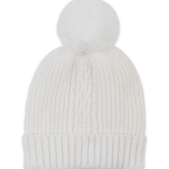 White Kenzie Knit Beanie