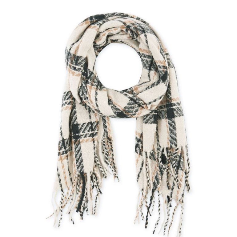 Cream Aspen Plaid Scarf