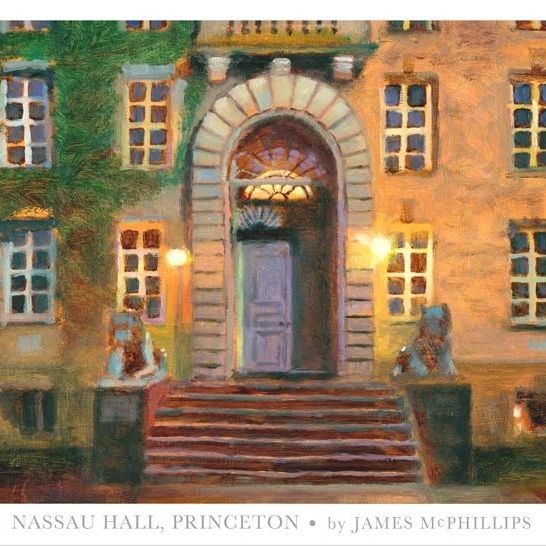 Nassau Hall At Night Poster Framed