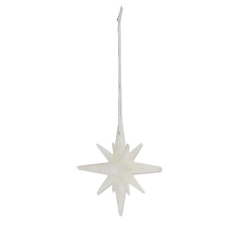 White Glitter Star Ornament