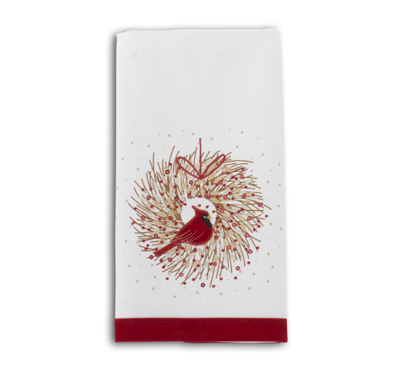 Cardinal Wreath Towel