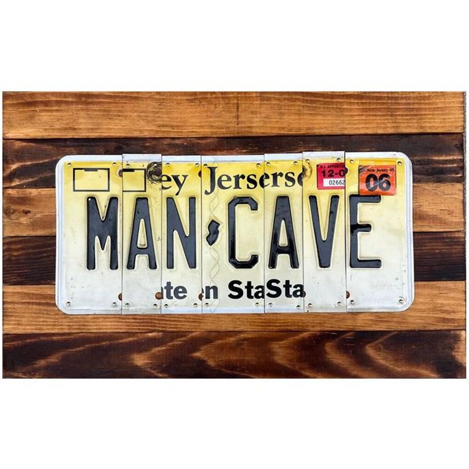 MAN CAVE Made of License Plates