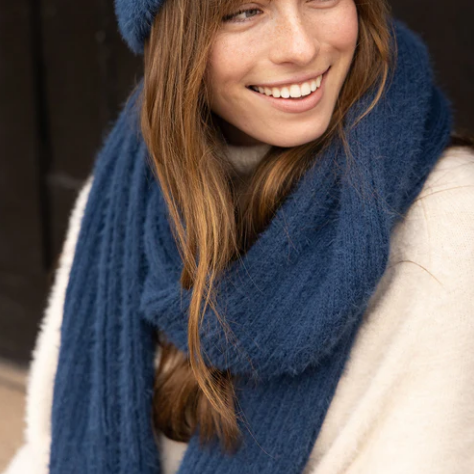Oxford Blue Ribbed Scarf