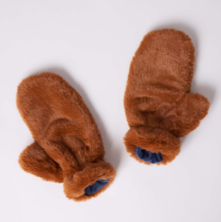 Camel/Navy Cozy Cabin Mittens