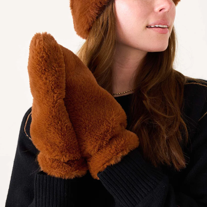Camel/Navy Cozy Cabin Mittens
