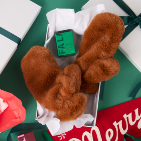 Camel/Navy Cozy Cabin Mittens