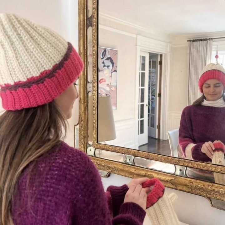 Pink/Cream Brightside Beanie