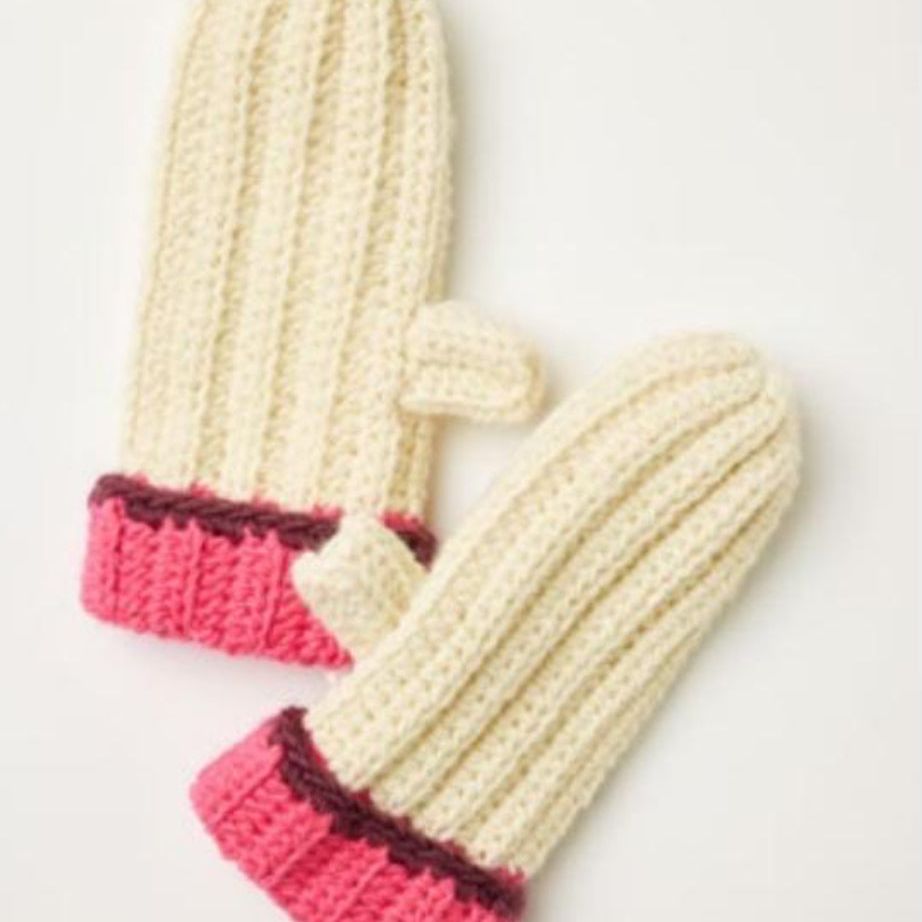 Pink/Cream Brightside Mittens