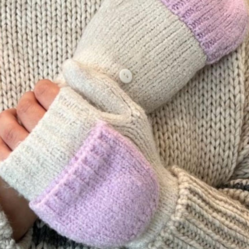 Lilac/Fawn Snow Bunny Flip Top Mittens