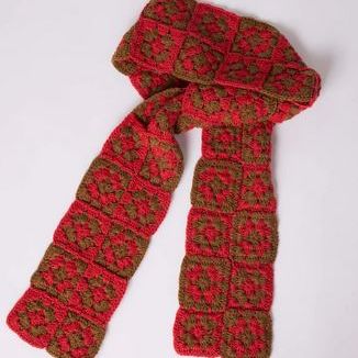 Red/Brown Crochet Scarf