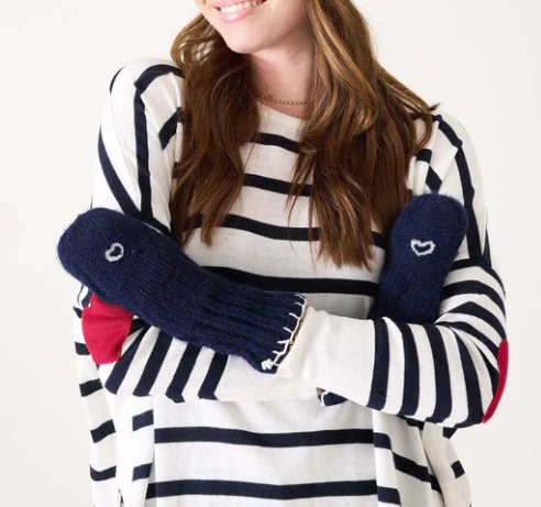 Navy/Cream Sailor Mittens