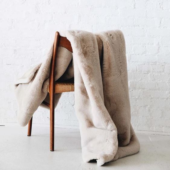 Oatmeal Faux Fur Throw