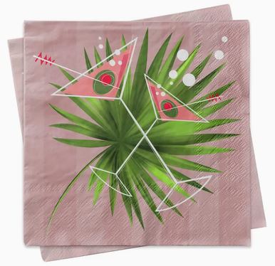 Martini Palm Cocktail Napkin Set