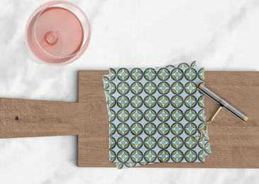 Blue Circle Cocktail Napkin Set