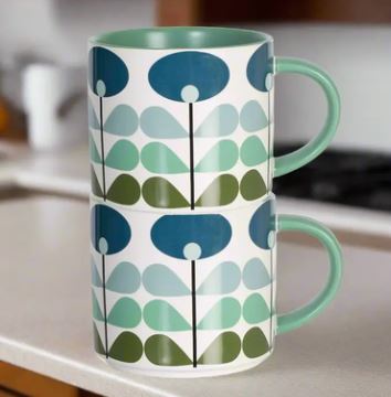 Modern Blue Flower Mug