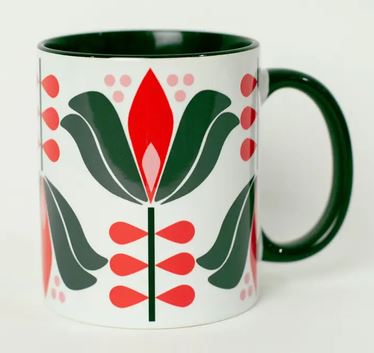 Green/Red Flower Mug