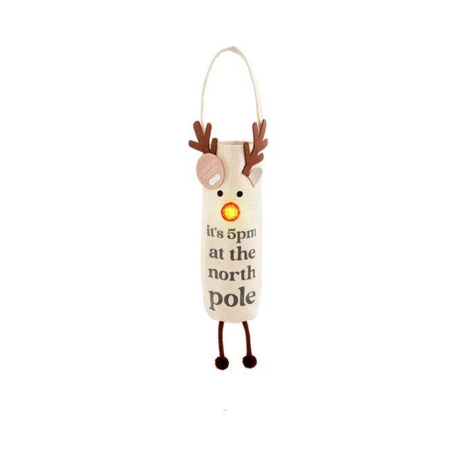 Reindeer Light-Up Christmas Wine Bag