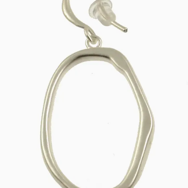 Silver Organic Hoop Earrings