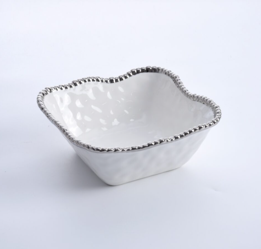 Silver Medium Square Salad Bowl