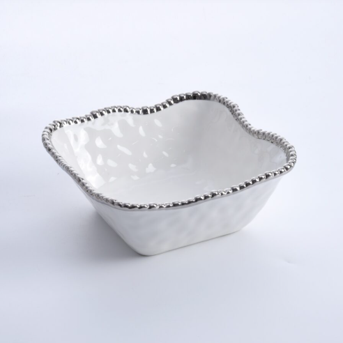 Silver Medium Square Salad Bowl