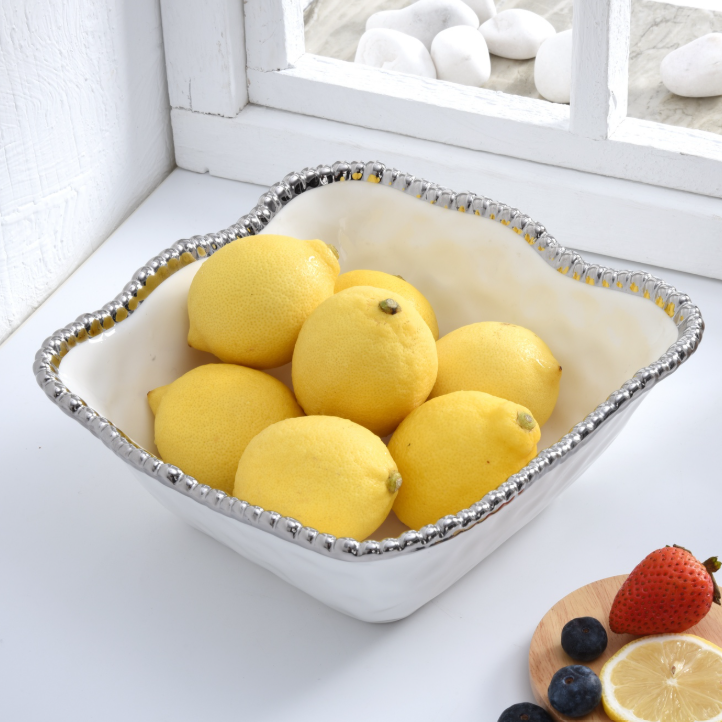 Silver Medium Square Salad Bowl