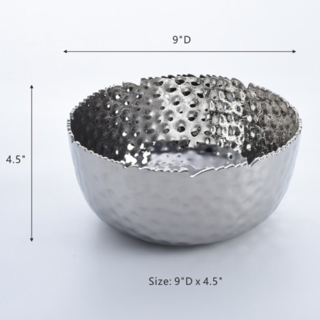 Large Round Silver Bowl