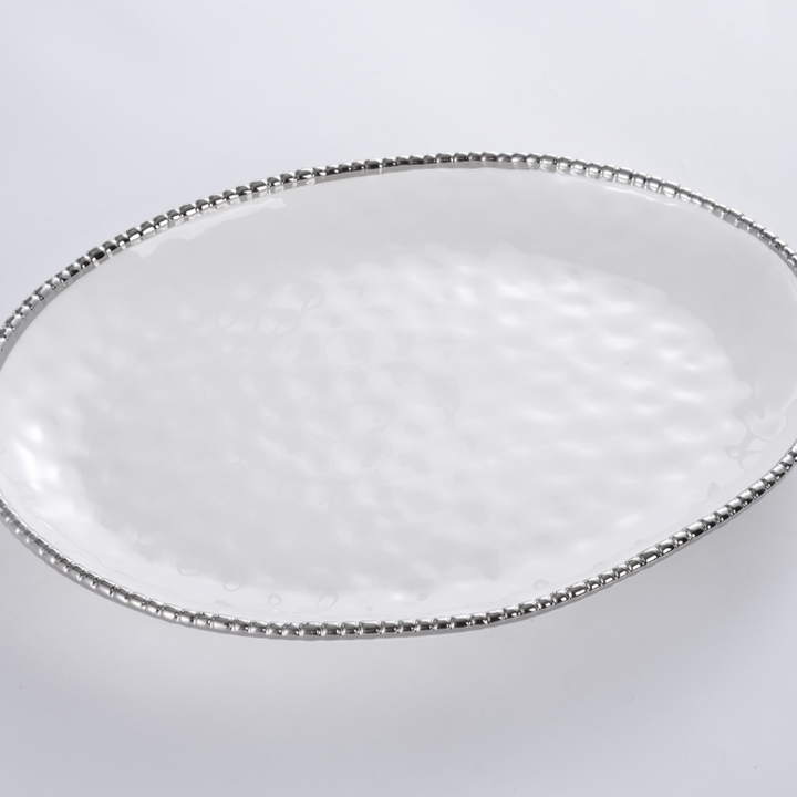White/Silver Oval Platter