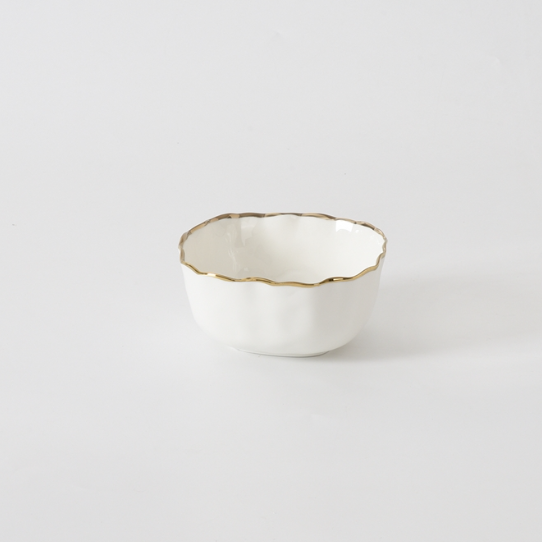 Portofino White/Gold Snack Bowl