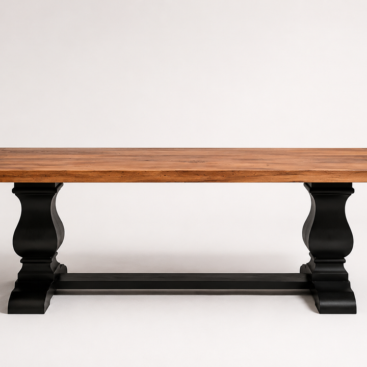 ^ 7' Sculpted Trestle Table Oak