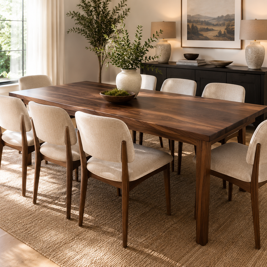 6' Tapered Leg Farmhouse Table Walnut
